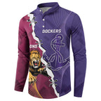 Dockers And Lions Football Custom Button Sweatshirt 2025 Sporty Dynamic Version - Aussie Hoodie