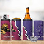 Dockers And Lions Football 4 in 1 Can Cooler Tumbler 2025 Sporty Dynamic Version - Aussie Hoodie