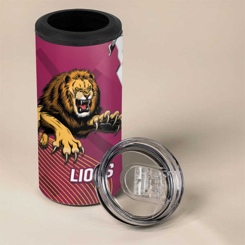 Dockers And Lions Football 4 in 1 Can Cooler Tumbler 2025 Sporty Dynamic Version - Aussie Hoodie