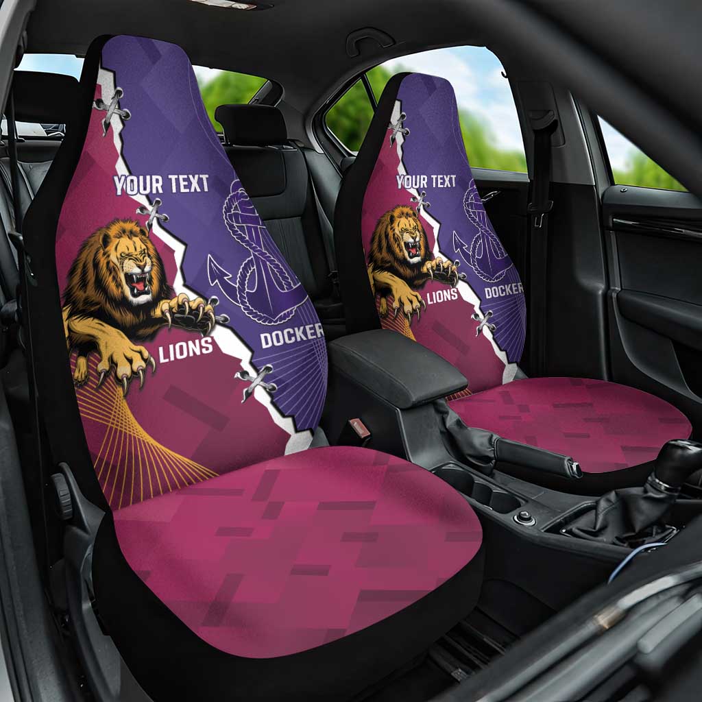 Dockers And Lions Football Custom Car Seat Cover 2025 Sporty Dynamic Version - Aussie Hoodie
