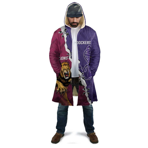 Dockers And Lions Football Custom Cloak 2025 Sporty Dynamic Version - Aussie Hoodie