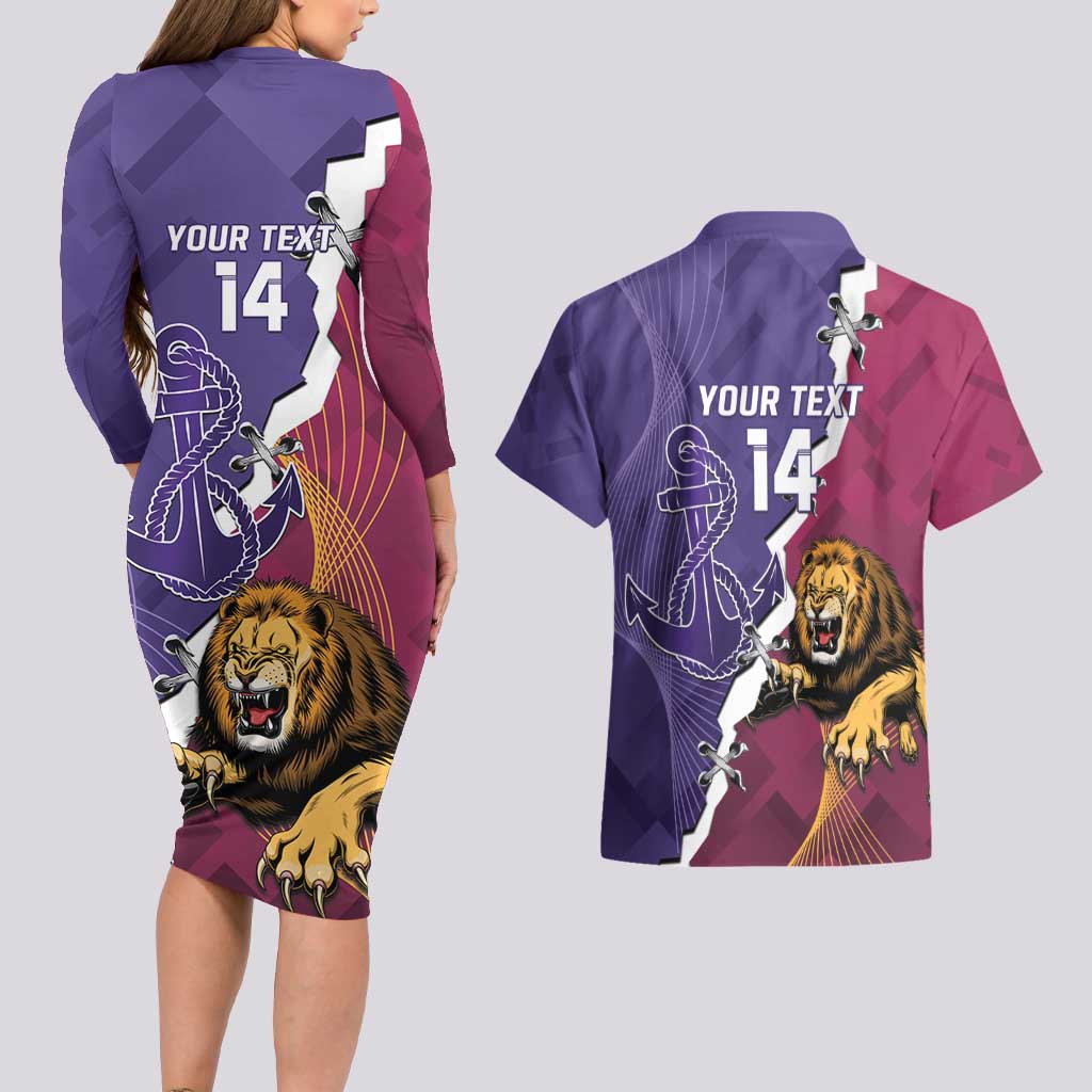 Dockers And Lions Football Custom Couples Matching Long Sleeve Bodycon Dress and Hawaiian Shirt 2025 Sporty Dynamic Version - Aussie Hoodie