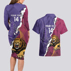 Dockers And Lions Football Custom Couples Matching Long Sleeve Bodycon Dress and Hawaiian Shirt 2025 Sporty Dynamic Version - Aussie Hoodie