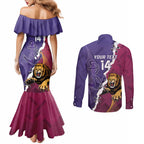 Dockers And Lions Football Custom Couples Matching Mermaid Dress and Long Sleeve Button Shirt 2025 Sporty Dynamic Version - Aussie Hoodie