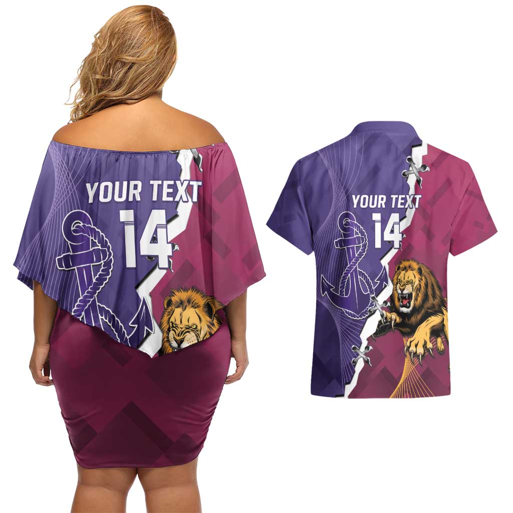 Dockers And Lions Football Custom Couples Matching Off Shoulder Short Dress and Hawaiian Shirt 2025 Sporty Dynamic Version - Aussie Hoodie