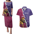 Dockers And Lions Football Custom Couples Matching Puletasi and Hawaiian Shirt 2025 Sporty Dynamic Version - Aussie Hoodie