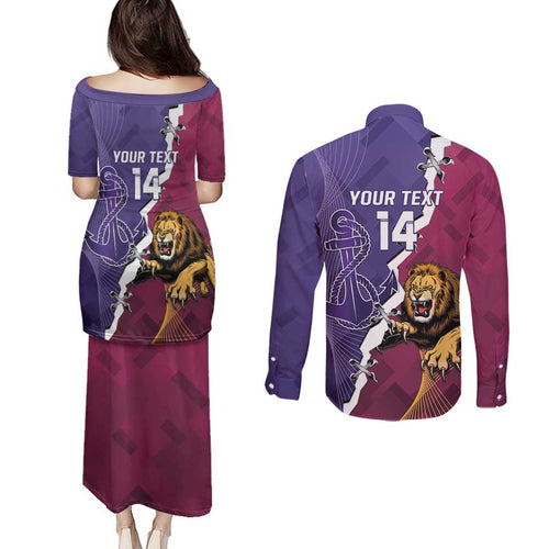 Dockers And Lions Football Custom Couples Matching Puletasi and Long Sleeve Button Shirt 2025 Sporty Dynamic Version - Aussie Hoodie