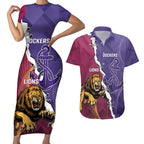 Dockers And Lions Football Custom Couples Matching Short Sleeve Bodycon Dress and Hawaiian Shirt 2025 Sporty Dynamic Version - Aussie Hoodie