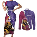 Dockers And Lions Football Custom Couples Matching Short Sleeve Bodycon Dress and Long Sleeve Button Shirt 2025 Sporty Dynamic Version - Aussie Hoodie