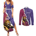 Dockers And Lions Football Custom Couples Matching Summer Maxi Dress and Long Sleeve Button Shirt 2025 Sporty Dynamic Version - Aussie Hoodie