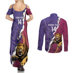 Dockers And Lions Football Custom Couples Matching Summer Maxi Dress and Long Sleeve Button Shirt 2025 Sporty Dynamic Version - Aussie Hoodie