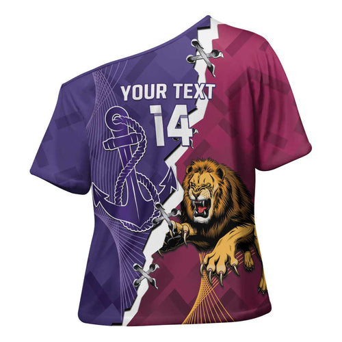 Dockers And Lions Football Custom Cross Shoulder Shirt 2025 Sporty Dynamic Version - Aussie Hoodie