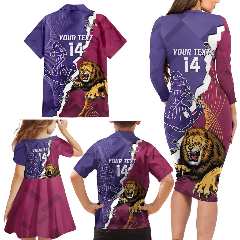 Dockers And Lions Football Custom Family Matching Long Sleeve Bodycon Dress and Hawaiian Shirt 2025 Sporty Dynamic Version - Aussie Hoodie
