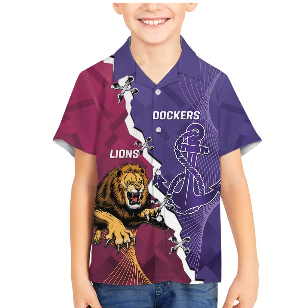 Dockers And Lions Football Custom Family Matching Mermaid Dress and Hawaiian Shirt 2025 Sporty Dynamic Version - Aussie Hoodie