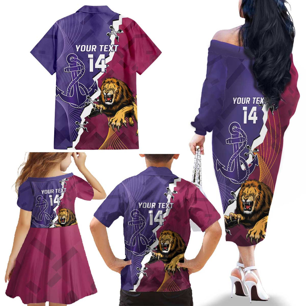 Dockers And Lions Football Custom Family Matching Off The Shoulder Long Sleeve Dress and Hawaiian Shirt 2025 Sporty Dynamic Version - Aussie Hoodie