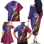 Dockers And Lions Football Custom Family Matching Off The Shoulder Long Sleeve Dress and Hawaiian Shirt 2025 Sporty Dynamic Version - Aussie Hoodie