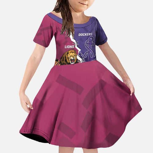 Dockers And Lions Football Custom Family Matching Off Shoulder Maxi Dress and Hawaiian Shirt 2025 Sporty Dynamic Version - Aussie Hoodie