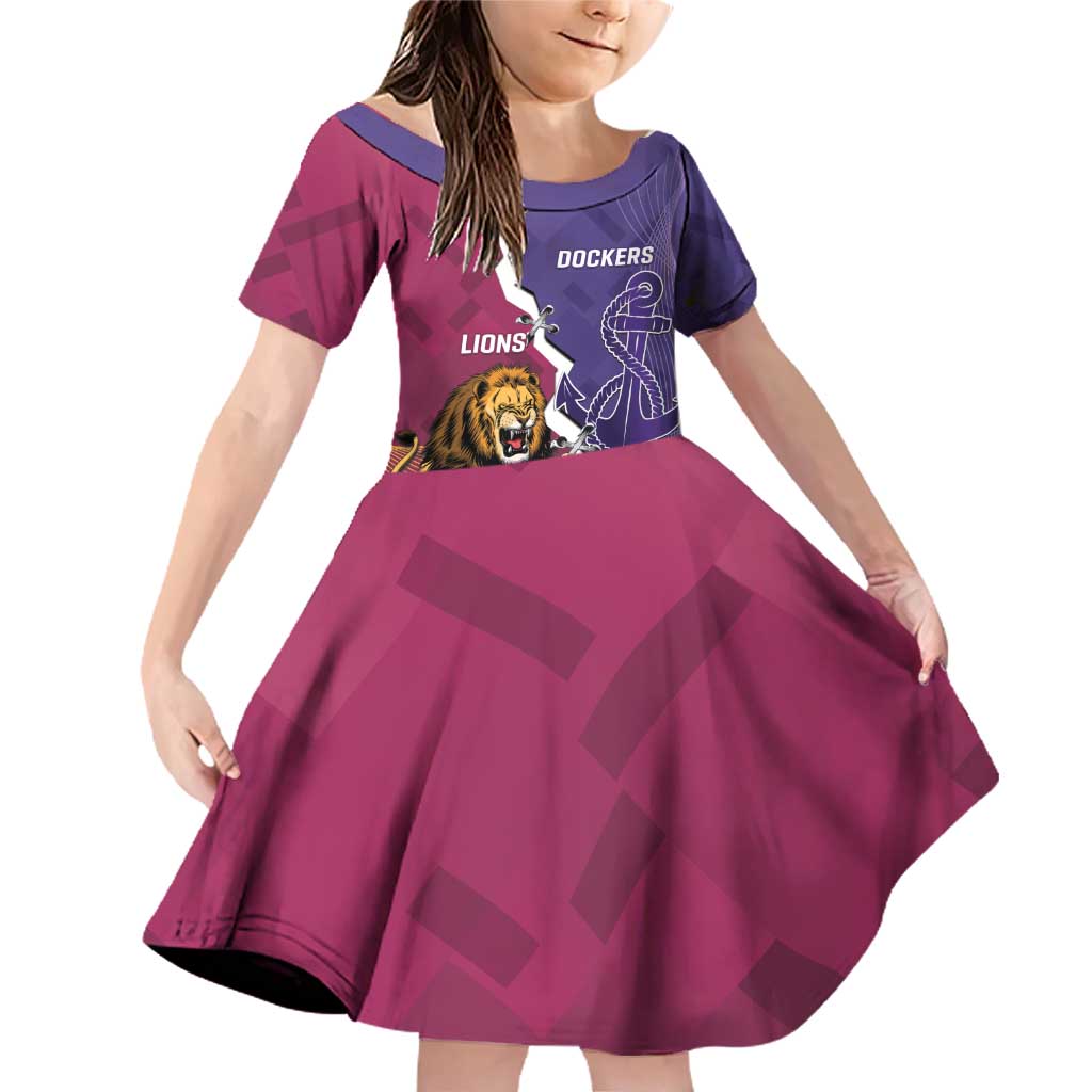 Dockers And Lions Football Custom Family Matching Off Shoulder Short Dress and Hawaiian Shirt 2025 Sporty Dynamic Version - Aussie Hoodie