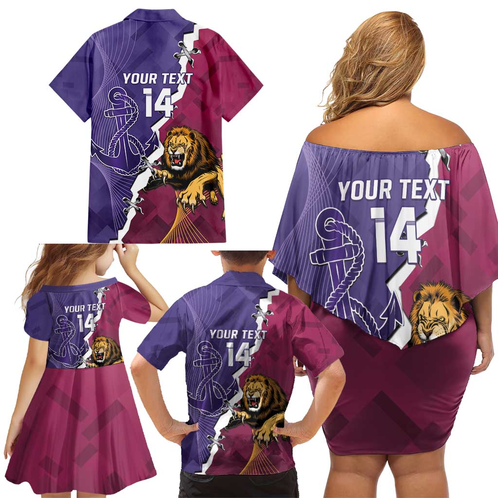 Dockers And Lions Football Custom Family Matching Off Shoulder Short Dress and Hawaiian Shirt 2025 Sporty Dynamic Version - Aussie Hoodie