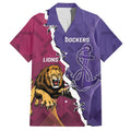 Dockers And Lions Football Custom Family Matching Off Shoulder Short Dress and Hawaiian Shirt 2025 Sporty Dynamic Version - Aussie Hoodie