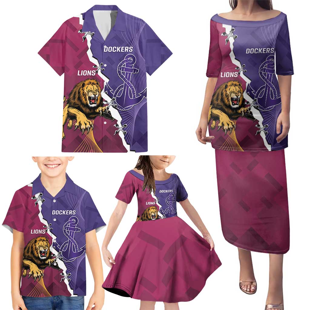 Dockers And Lions Football Custom Family Matching Puletasi and Hawaiian Shirt 2025 Sporty Dynamic Version - Aussie Hoodie