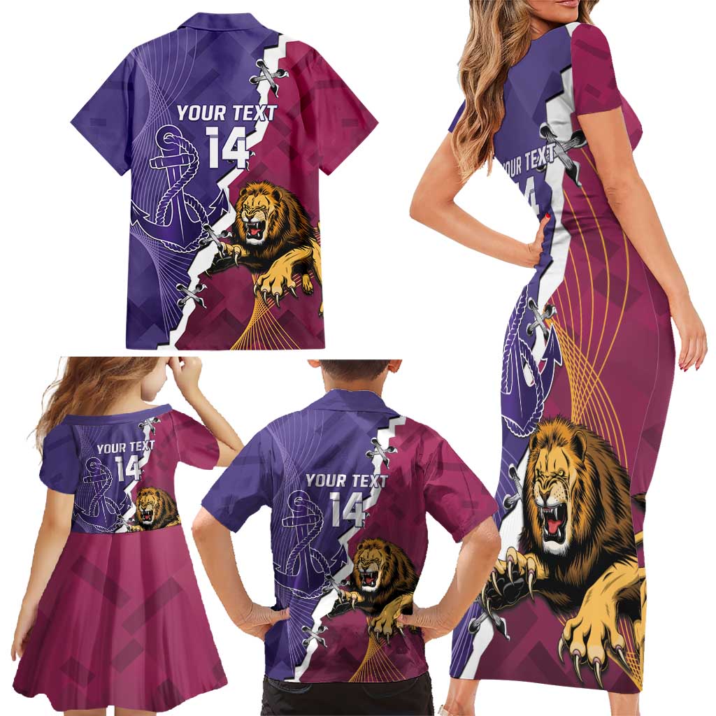 Dockers And Lions Football Custom Family Matching Short Sleeve Bodycon Dress and Hawaiian Shirt 2025 Sporty Dynamic Version - Aussie Hoodie