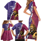 Dockers And Lions Football Custom Family Matching Short Sleeve Bodycon Dress and Hawaiian Shirt 2025 Sporty Dynamic Version - Aussie Hoodie