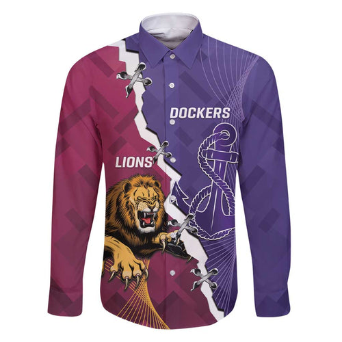 Dockers And Lions Football Custom Family Matching Short Sleeve Bodycon Dress and Hawaiian Shirt 2025 Sporty Dynamic Version - Aussie Hoodie