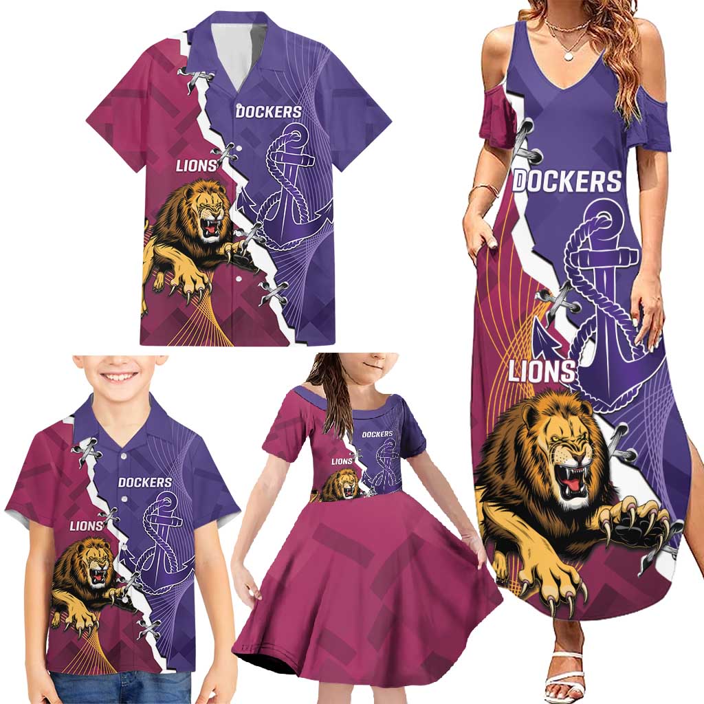 Dockers And Lions Football Custom Family Matching Summer Maxi Dress and Hawaiian Shirt 2025 Sporty Dynamic Version - Aussie Hoodie