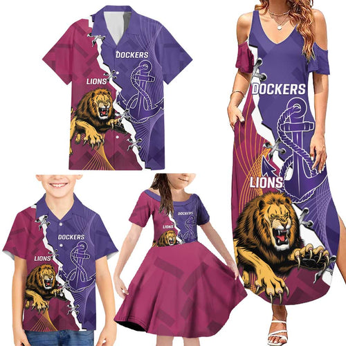 Dockers And Lions Football Custom Family Matching Summer Maxi Dress and Hawaiian Shirt 2025 Sporty Dynamic Version - Aussie Hoodie