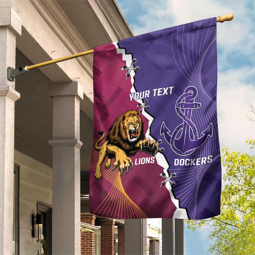 Dockers And Lions Football Custom Garden Flag 2025 Sporty Dynamic Version - Aussie Hoodie