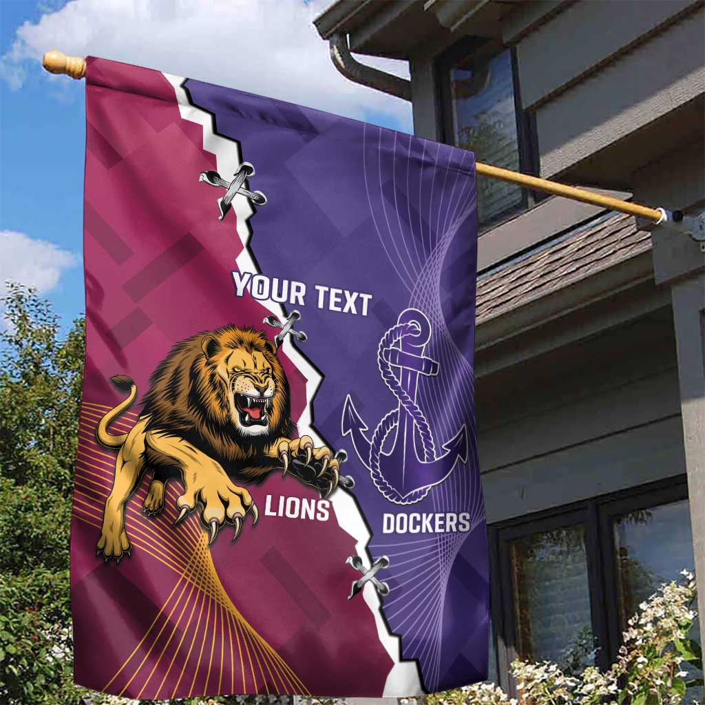 Dockers And Lions Football Custom Garden Flag 2025 Sporty Dynamic Version - Aussie Hoodie