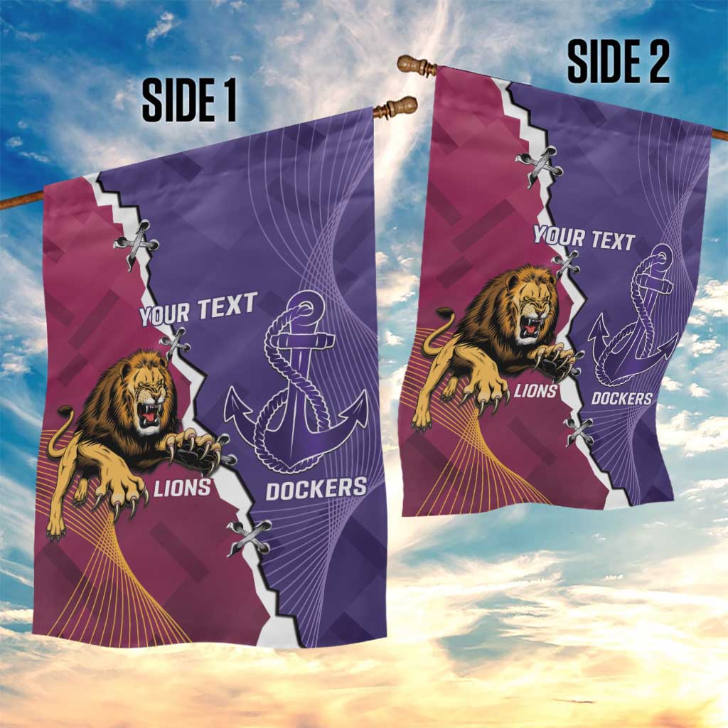 Dockers And Lions Football Custom Garden Flag 2025 Sporty Dynamic Version - Aussie Hoodie