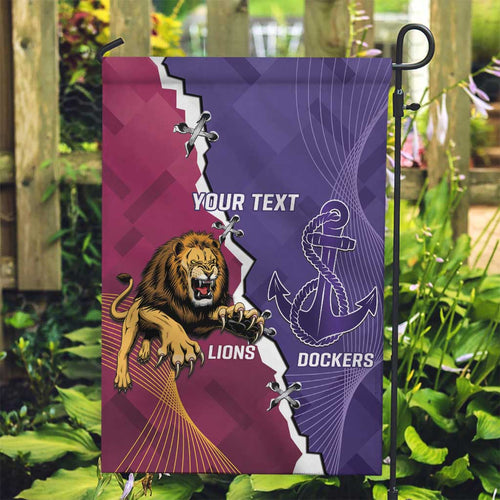 Dockers And Lions Football Custom Garden Flag 2025 Sporty Dynamic Version - Aussie Hoodie