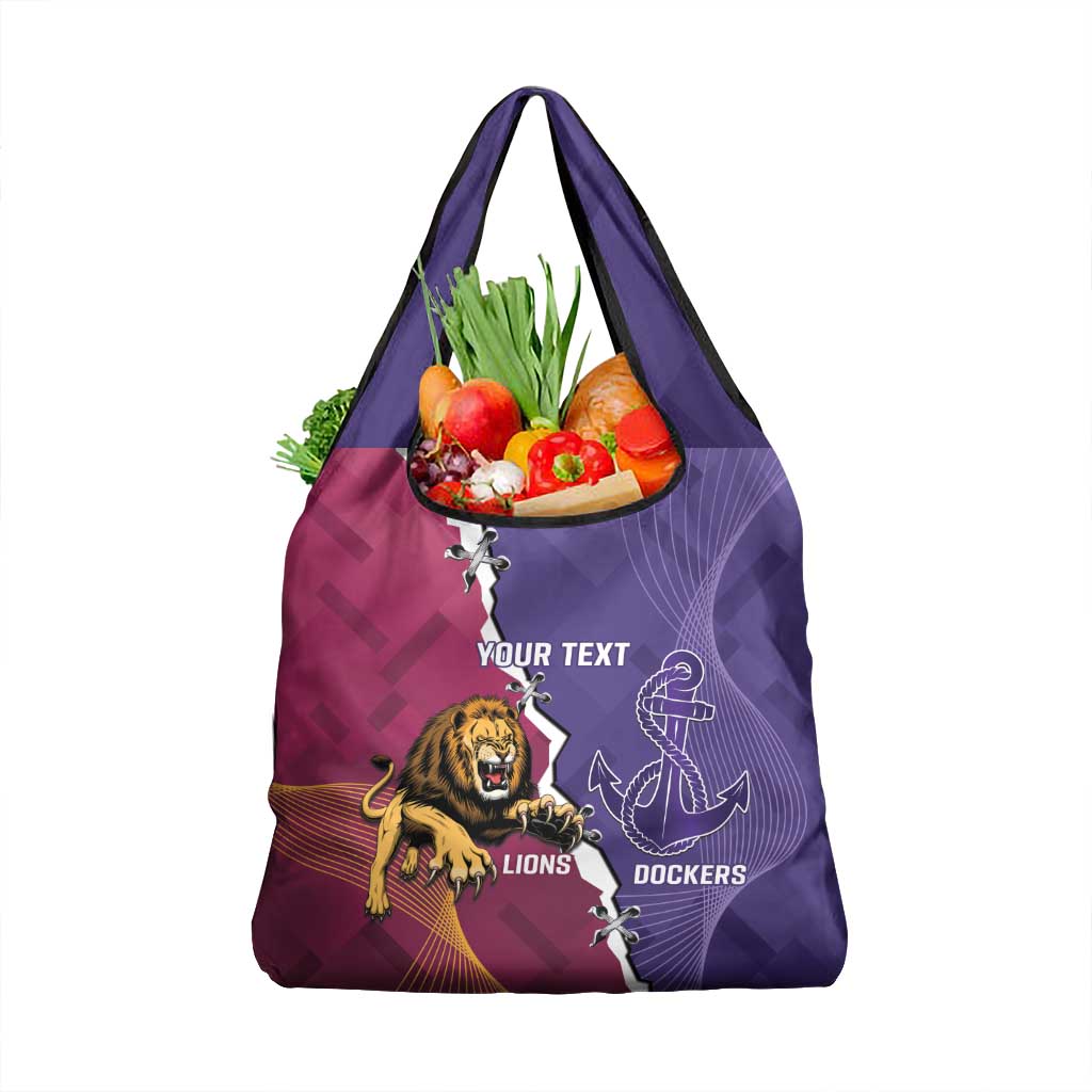 Dockers And Lions Football Custom Grocery Bag 2025 Sporty Dynamic Version - Aussie Hoodie