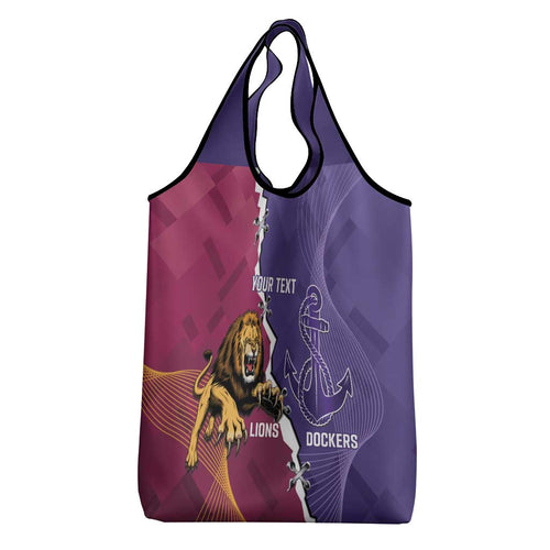 Dockers And Lions Football Custom Grocery Bag 2025 Sporty Dynamic Version - Aussie Hoodie