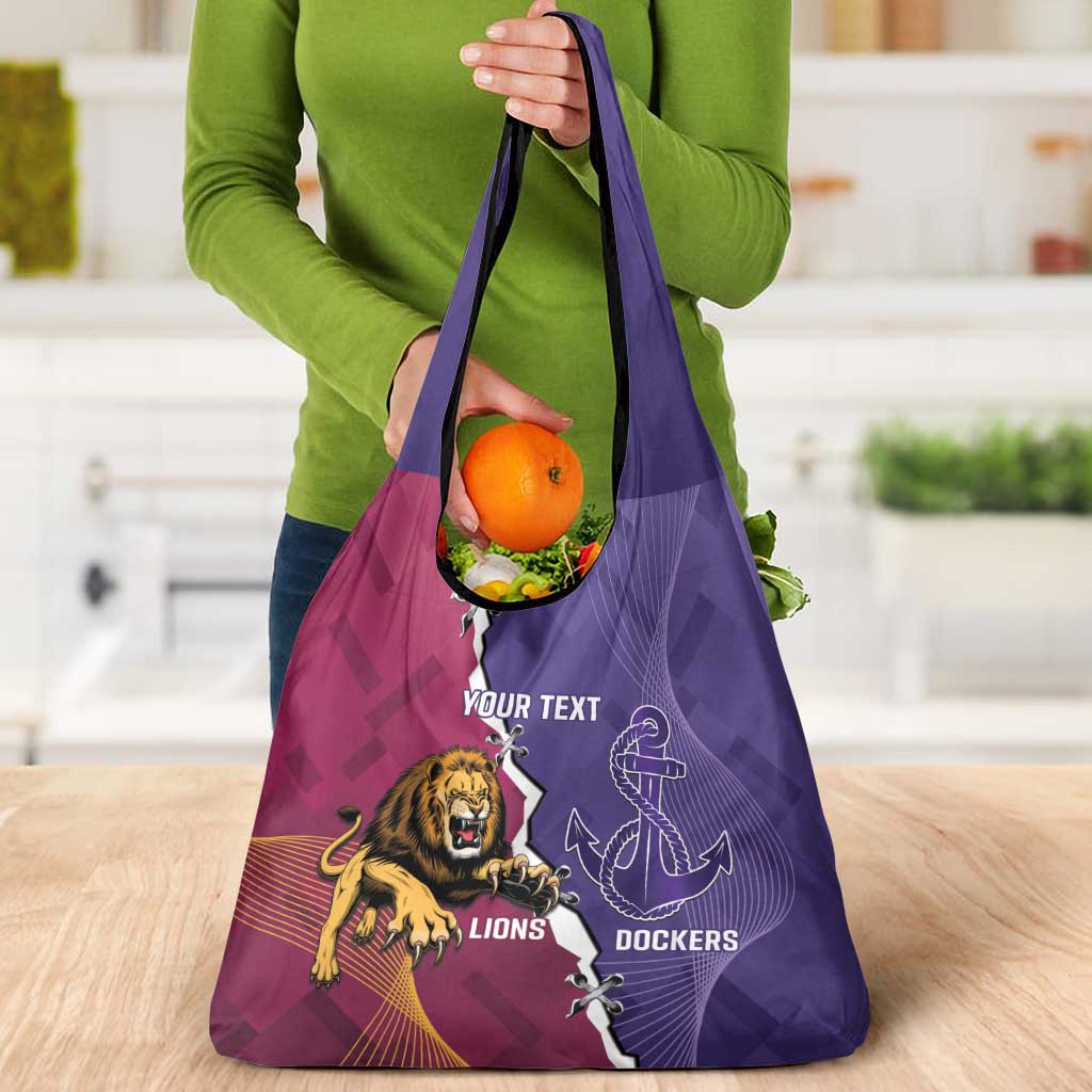 Dockers And Lions Football Custom Grocery Bag 2025 Sporty Dynamic Version - Aussie Hoodie