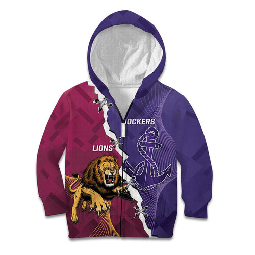 Dockers And Lions Football Custom Kid Hoodie 2025 Sporty Dynamic Version - Aussie Hoodie