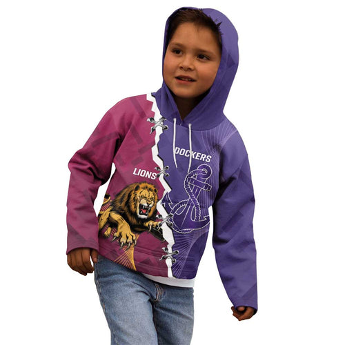 Dockers And Lions Football Custom Kid Hoodie 2025 Sporty Dynamic Version - Aussie Hoodie