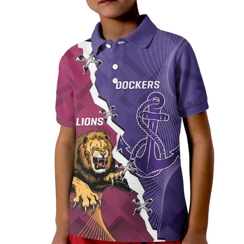 Dockers And Lions Football Custom Kid Polo Shirt 2025 Sporty Dynamic Version - Aussie Hoodie