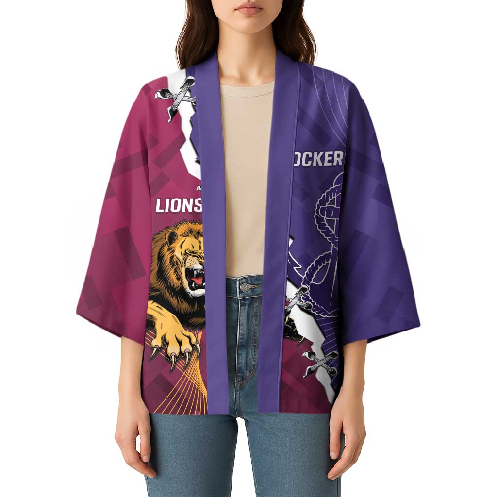 Dockers And Lions Football Custom Kimono 2025 Sporty Dynamic Version - Aussie Hoodie
