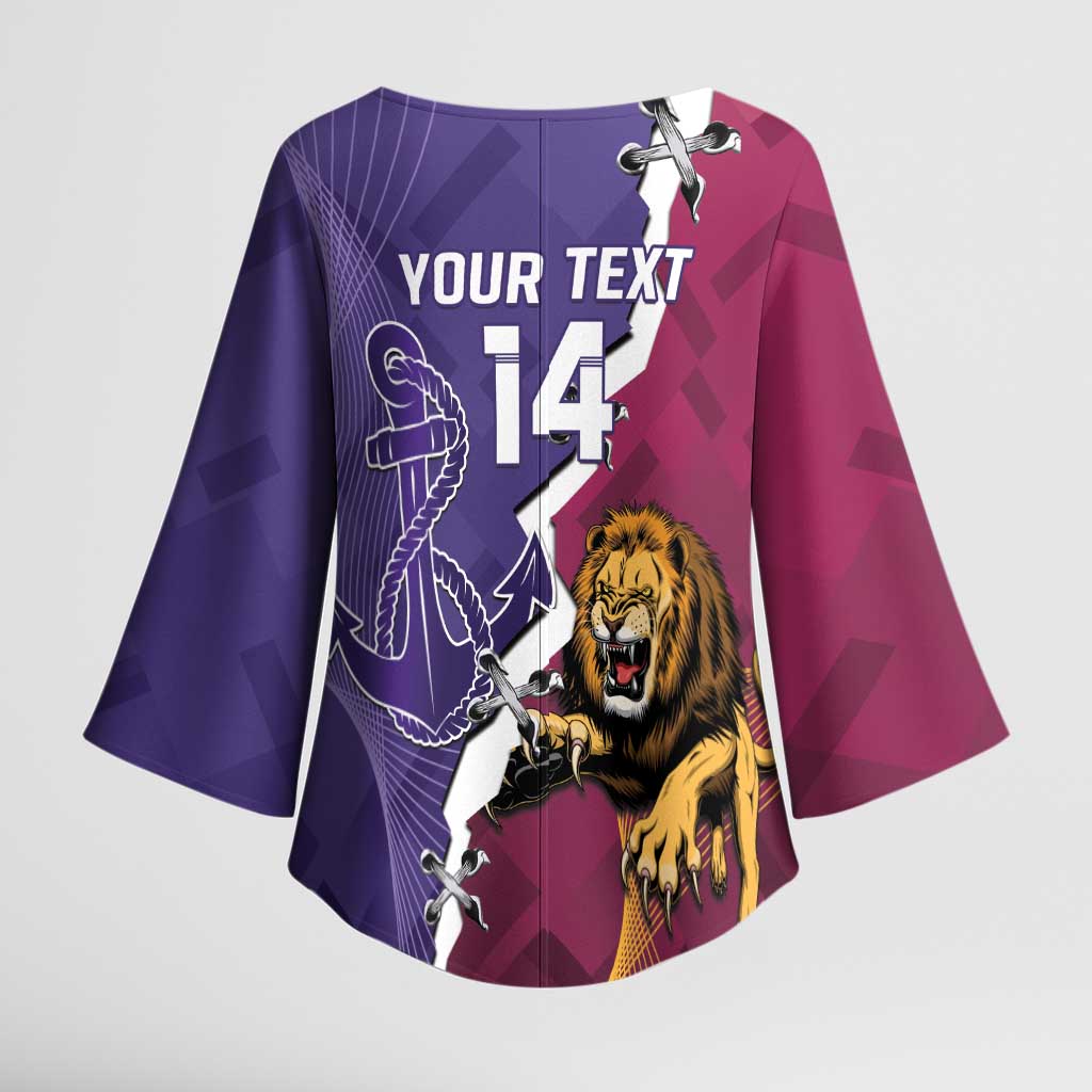 Dockers And Lions Football Custom Kimono Sleeve Blouse 2025 Sporty Dynamic Version - Aussie Hoodie