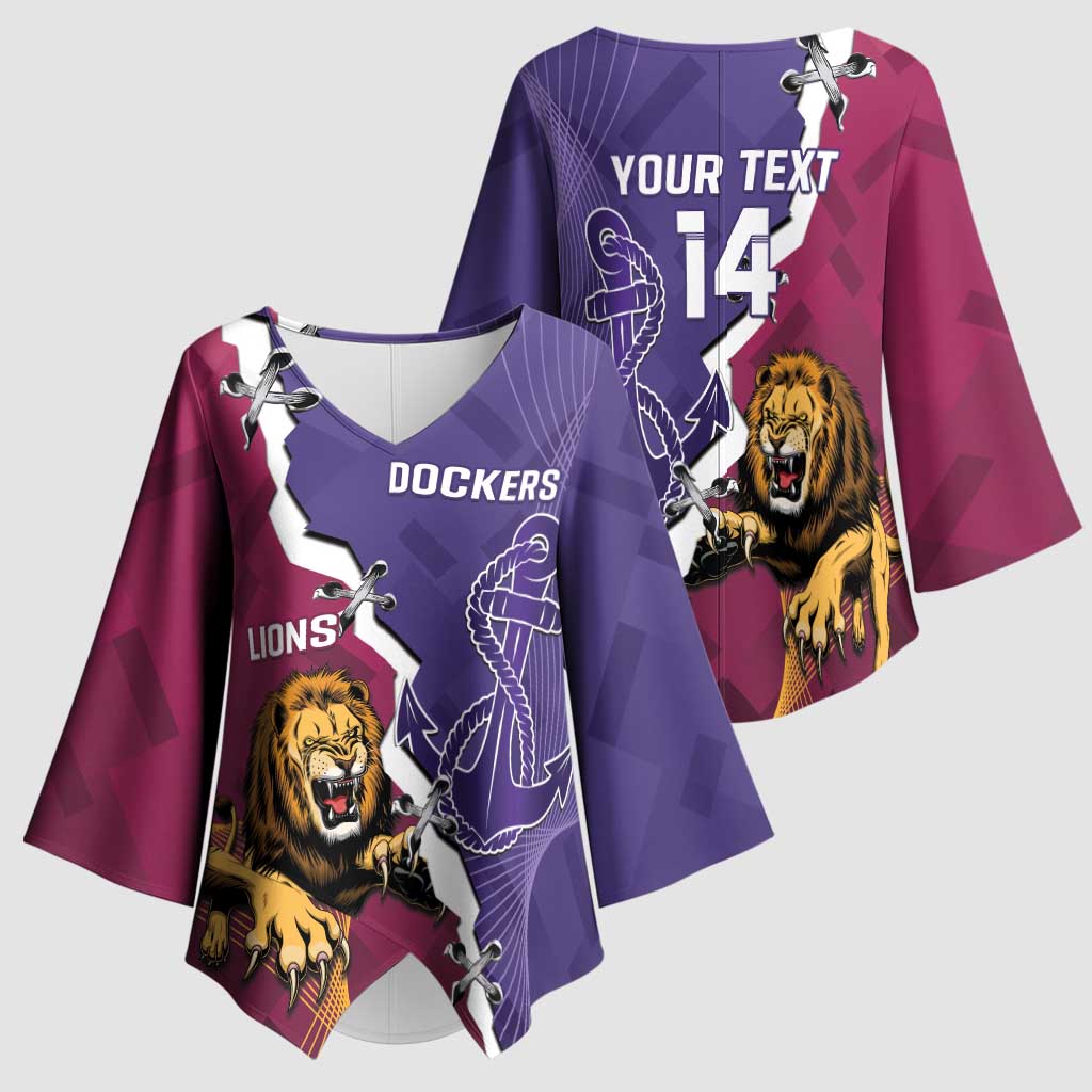 Dockers And Lions Football Custom Kimono Sleeve Blouse 2025 Sporty Dynamic Version - Aussie Hoodie