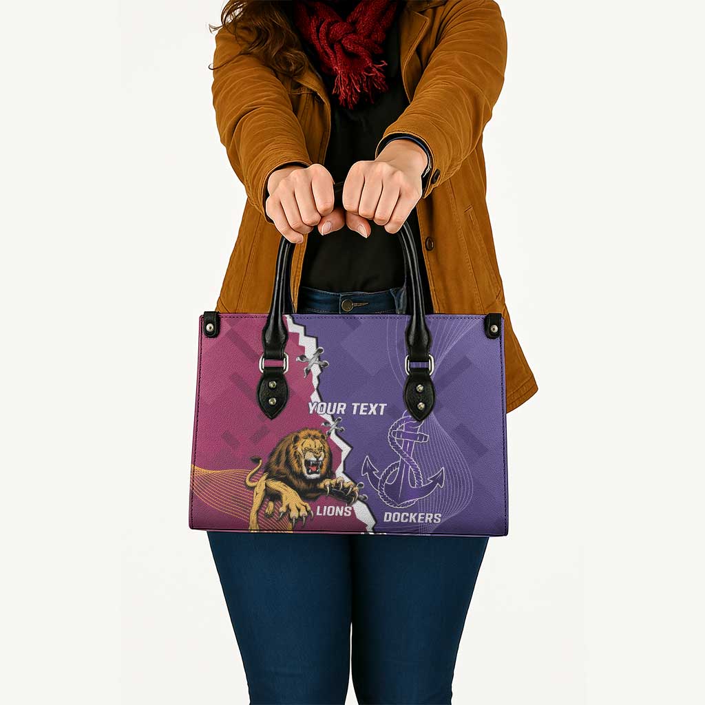 Dockers And Lions Football Custom Leather Bag 2025 Sporty Dynamic Version - Aussie Hoodie