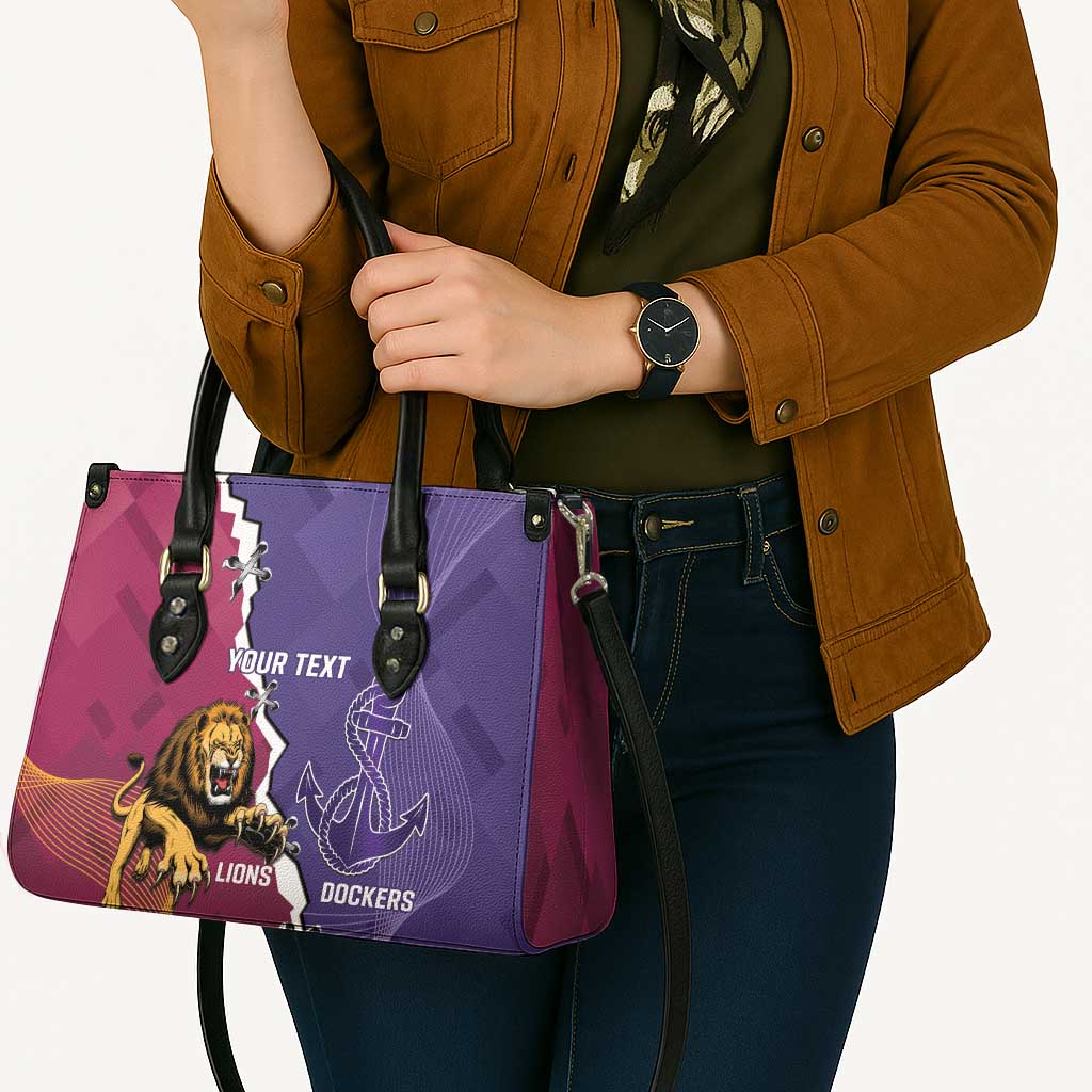 Dockers And Lions Football Custom Leather Bag 2025 Sporty Dynamic Version - Aussie Hoodie