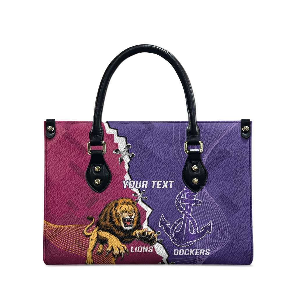 Dockers And Lions Football Custom Leather Bag 2025 Sporty Dynamic Version - Aussie Hoodie