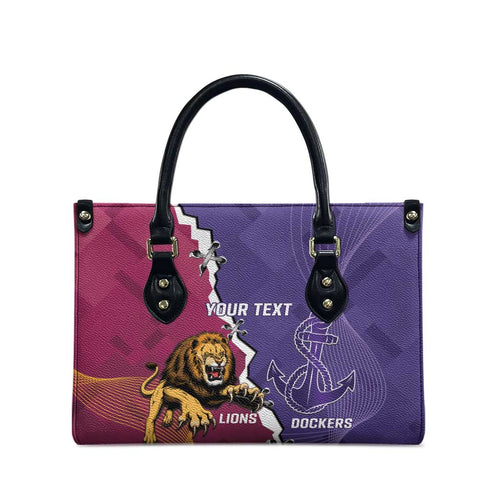 Dockers And Lions Football Custom Leather Bag 2025 Sporty Dynamic Version - Aussie Hoodie