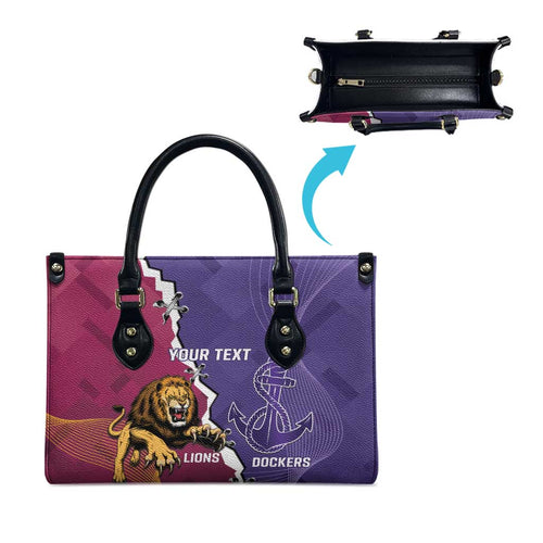 Dockers And Lions Football Custom Leather Bag 2025 Sporty Dynamic Version - Aussie Hoodie