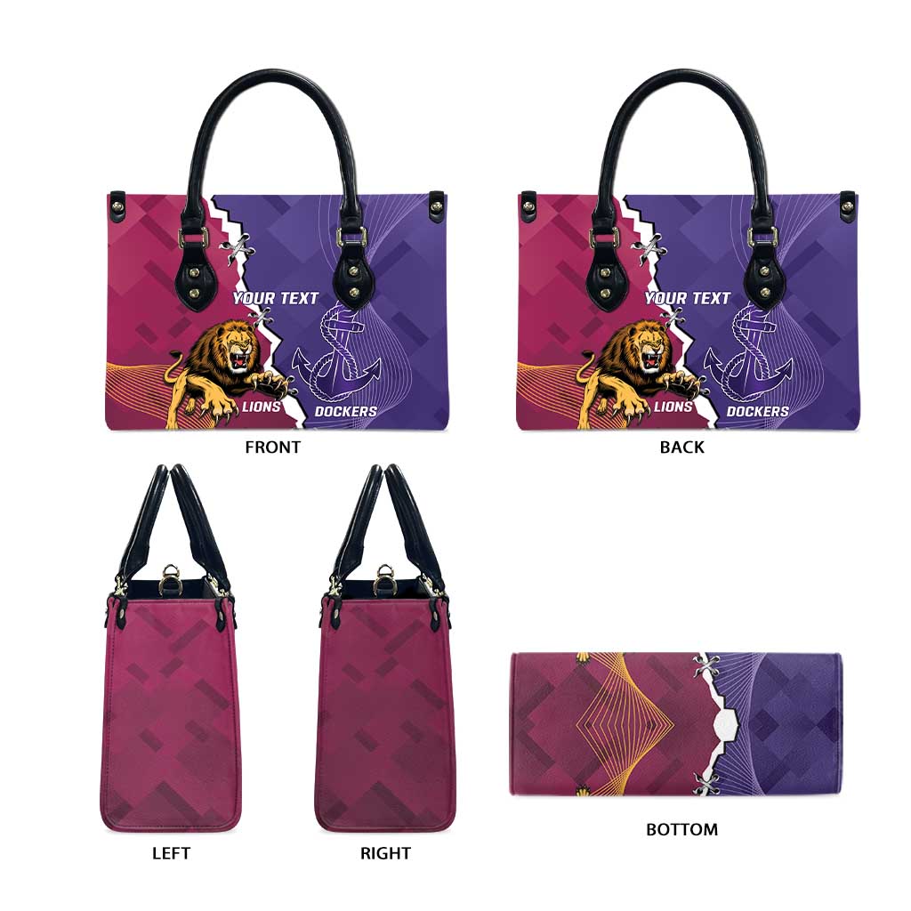 Dockers And Lions Football Custom Leather Bag 2025 Sporty Dynamic Version - Aussie Hoodie