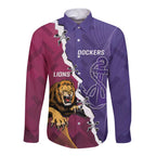 Dockers And Lions Football Custom Long Sleeve Button Shirt 2025 Sporty Dynamic Version - Aussie Hoodie